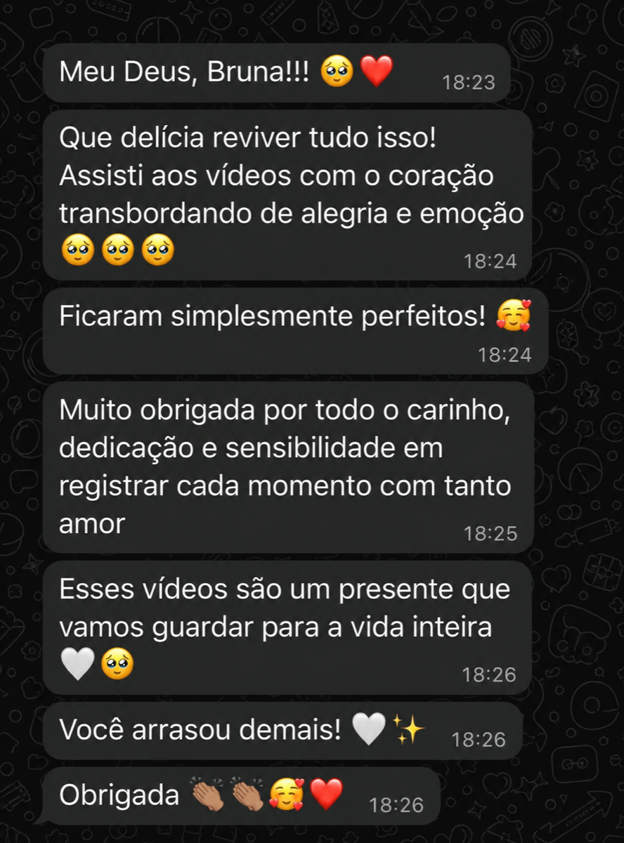 Depoimento anônimo recebido por WhatsApp sobre a emoção de rever o filme e guardá-lo para a vida inteira.